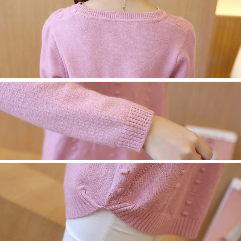 Женский Повседневный Трикотажный свитер с o-образным вырезом осенне-зимний