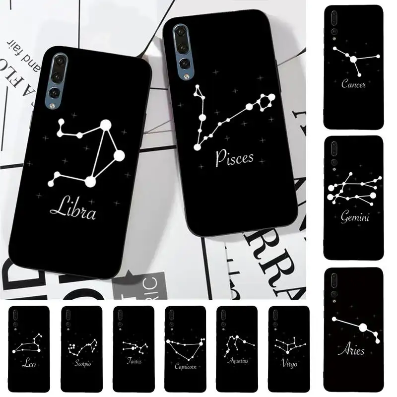 

Twelve Constellations Phone Case for Huawei P30 40 20 10 8 9 lite pro plus Psmart2019