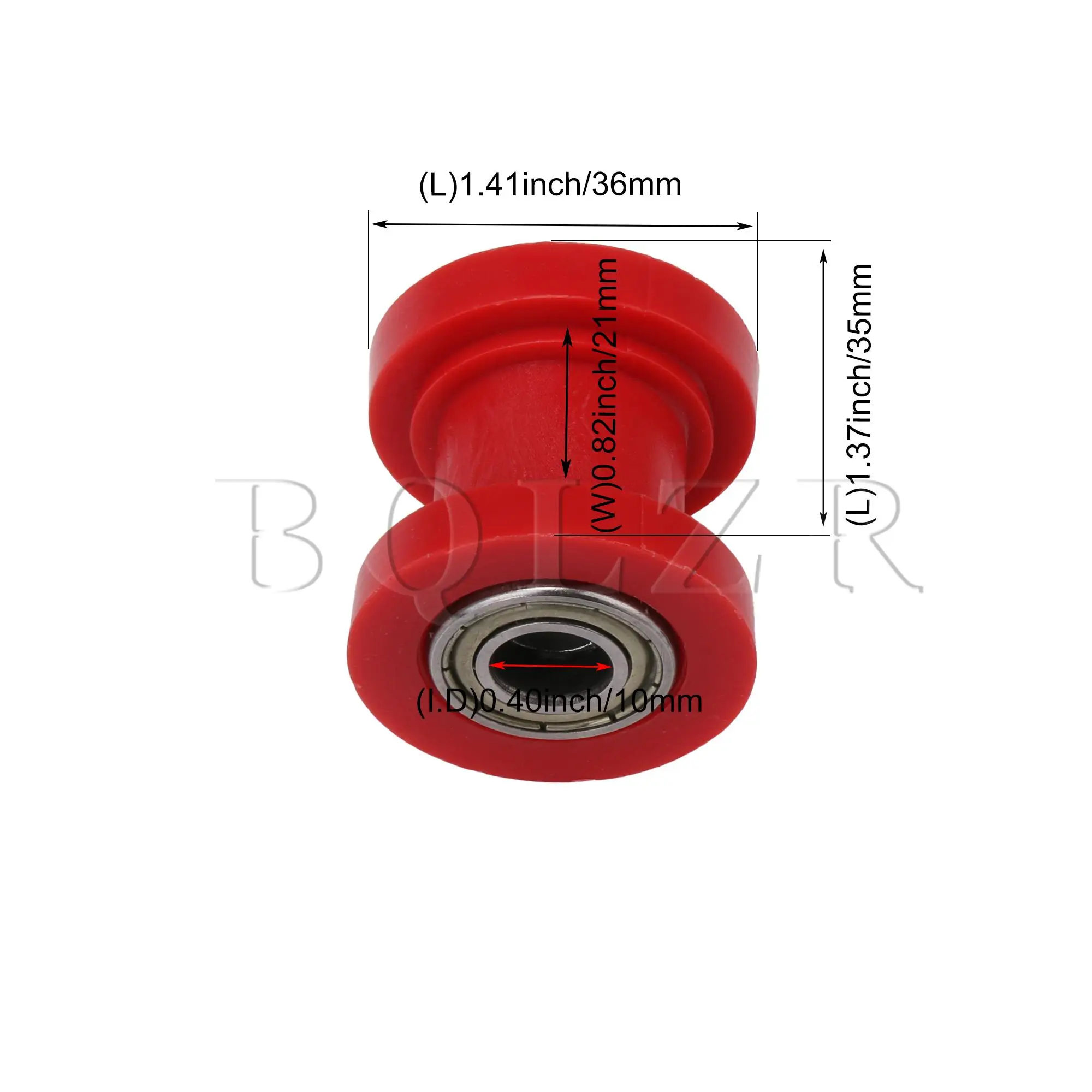 

BQLZR 2 x Red Chain Pulley Roller Slider Tensioner Wheel Guide for Motorcycle