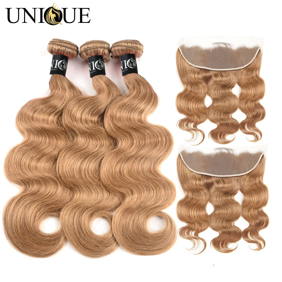Светлые волнистые пучки с закрытием фронтальные медовые светлые фронтальным