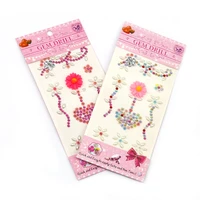 love big flower rhinestones sticker kawaii diy mobile phone decor notebooks accessories supplies child stationery