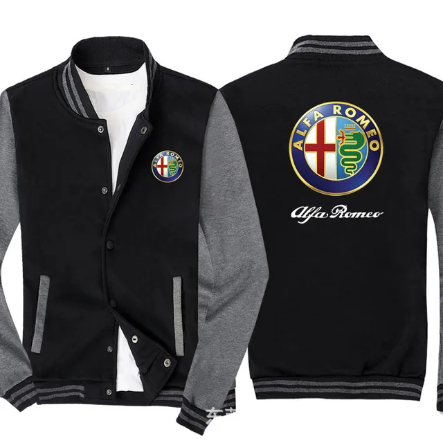 

2020 NEW Baseball Jacket Spring Autumn Fleece Cotton Slim Fit Jacket Alfa Romeo Car Logo Sweatshirt Fashion Hip Hop Harajuku g