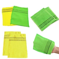 2pcs body scrub shower towel double sided bath washcloth towel korean exfoliating bath washcloth for adults coarse grain 1415cm