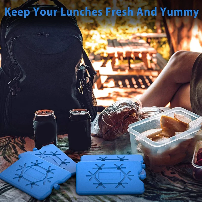 

Ice Packs for Lunch Box Reusable Ultra Thin Freezer Packs Long-Lasting Cool Packs for Coolers Keep Food Fresh 8Pack