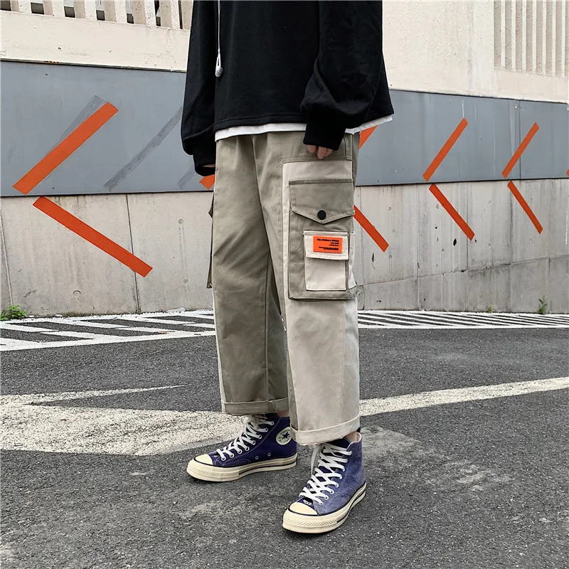 

Autumn straight ins pants men's Korean style loose pants fashionable tooling pants Hong Kong wind bf Tide brand all-match casual