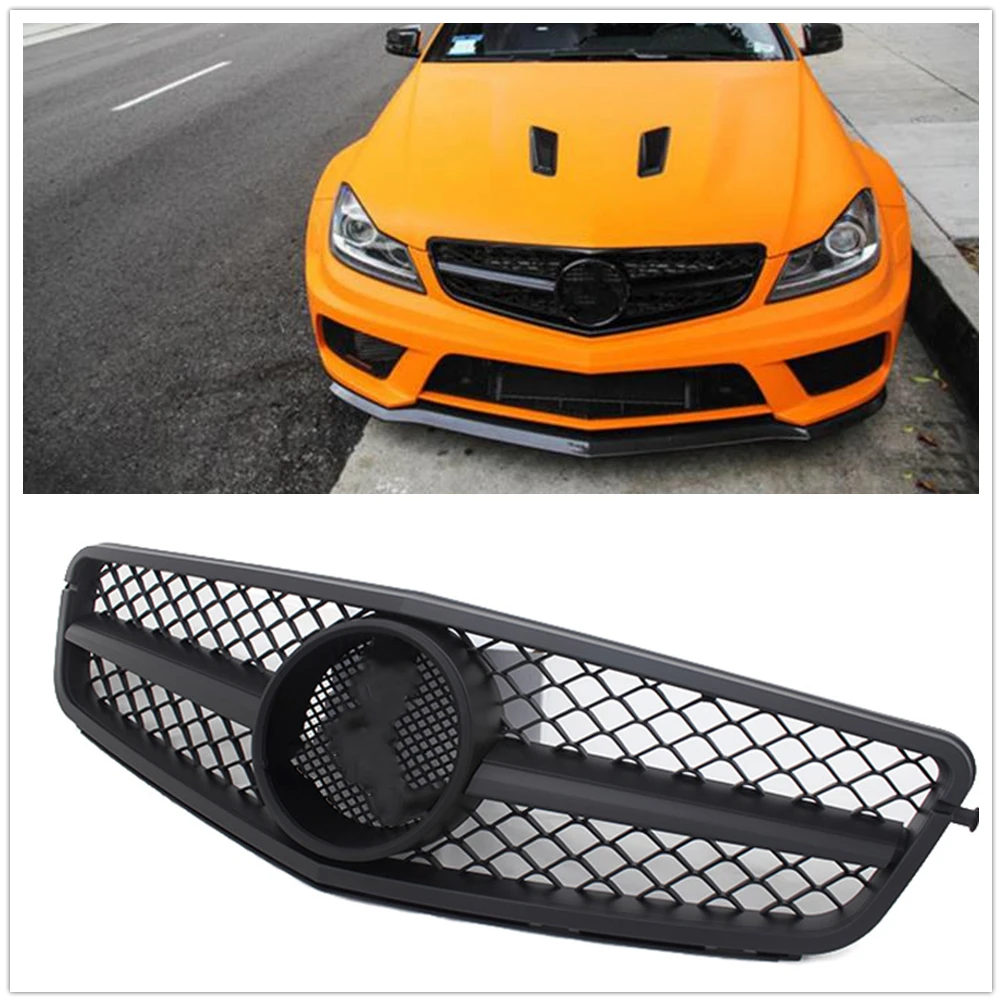 

Передняя решетка для Mercedes Benz W204 AMG 2008-2013, черный матовый сменный передний бампер для автомобиля