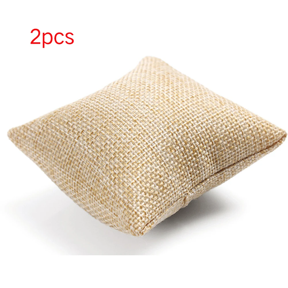 

2pcs Bracelet Holder Soft Displaying Practical Storage Jewelry Linen Small Pillow Watch Earring Mini