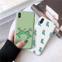 cute dinosaur liquid silicone phone case for iphone 12 11 13 pro max 6s 7 8 plus se 2020 xr xs max x soft candy couple cover