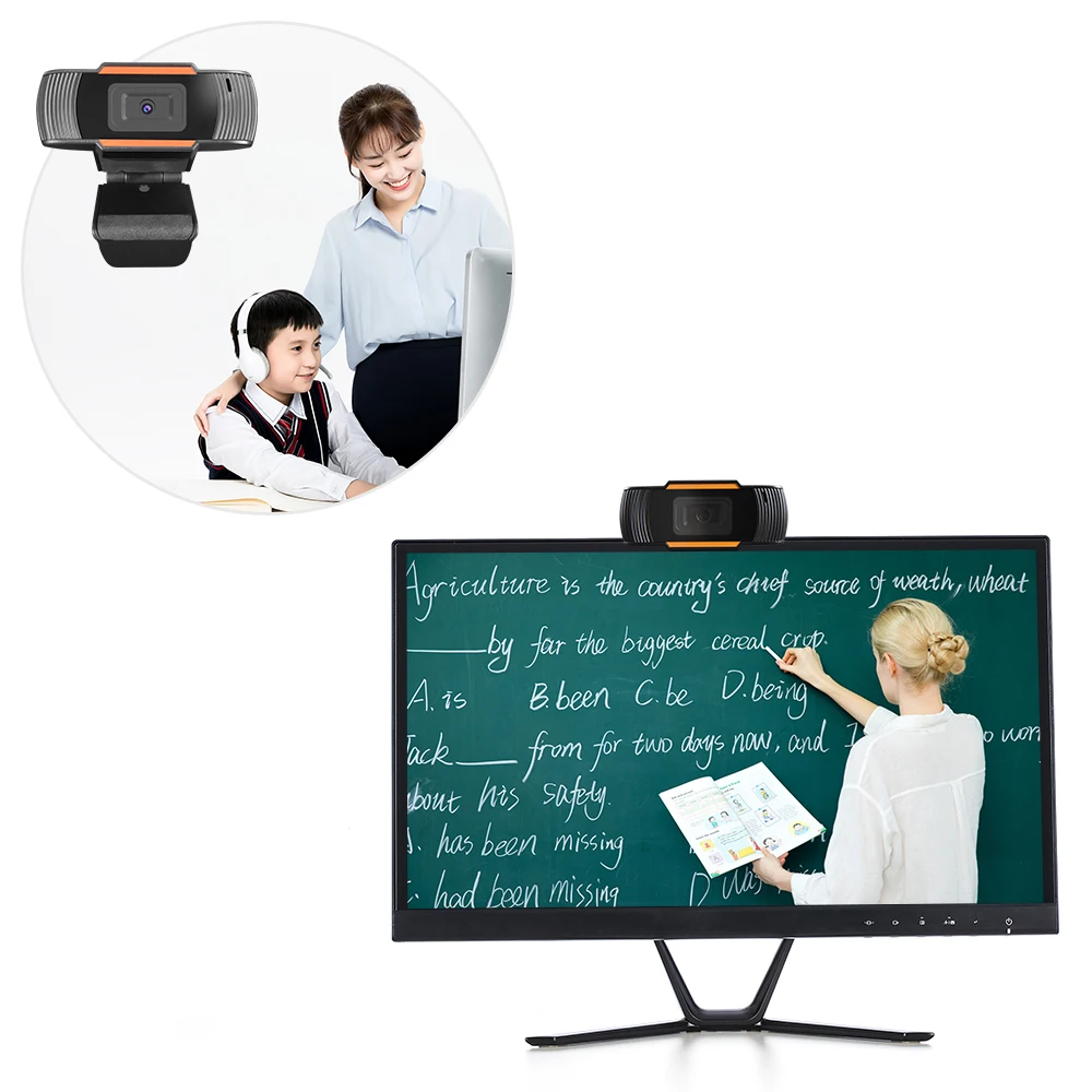 Веб камера Podofo для ПК 1080P микрофон видеовызов HD веб компьютера ноутбука Skype MSN