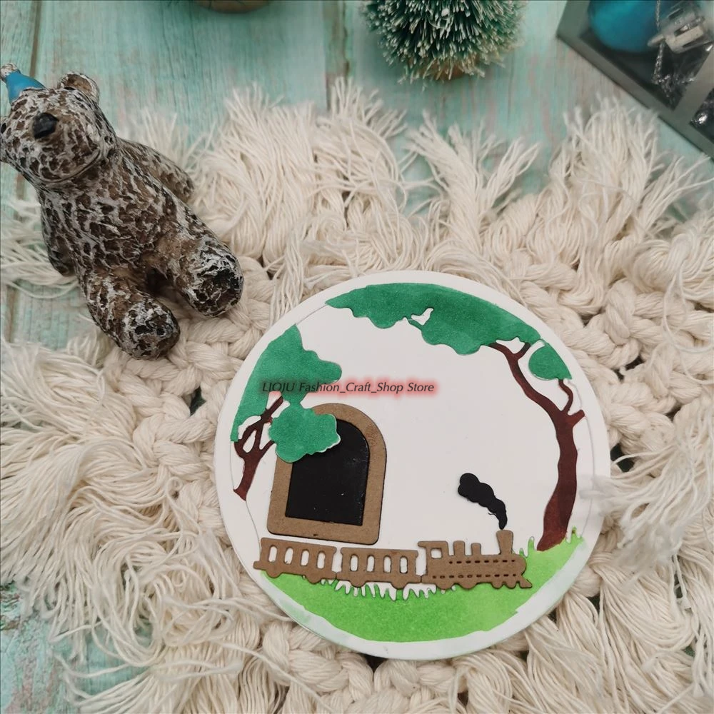 

Train tunnel Cutting Dies and Scrapbooking For Paper Making Crochet Embossing Stamps Frame Card Craft Die Set