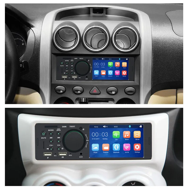 4,1 дюймов HD Автомобильный DAB+ Радио Стерео FM AM WMA Bluetooth MP5 сенсорный экран Автомобильный плеер Udisk