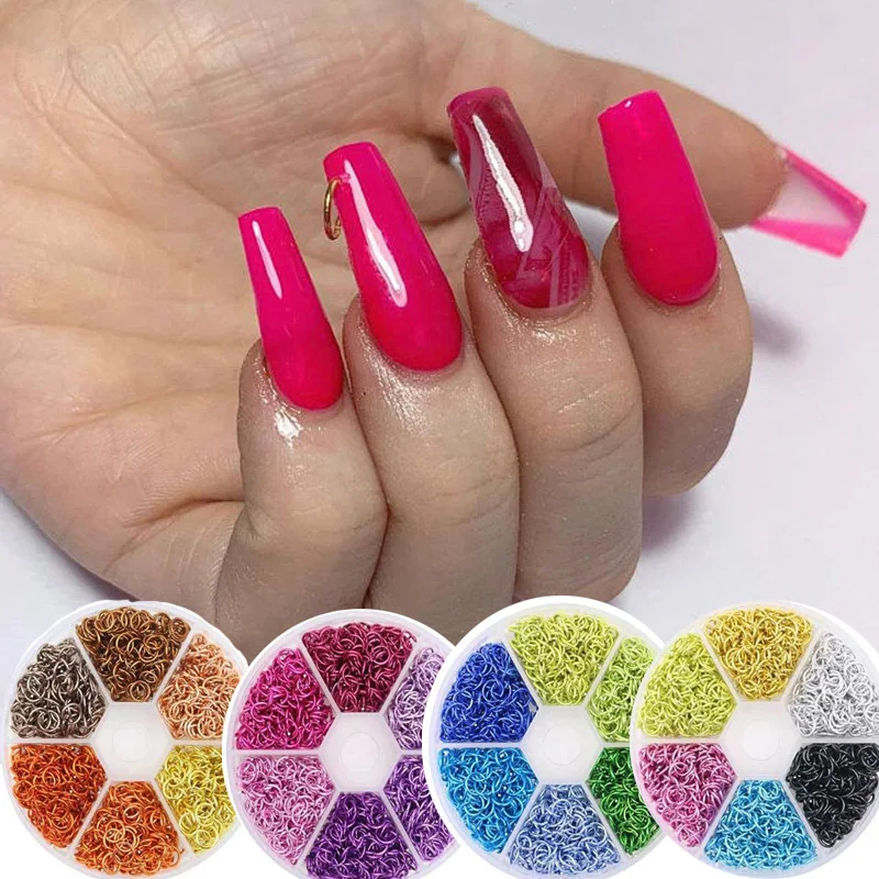 1 коробка около 1100 шт. обручи для ногтей крючки с дрелью болтаются Шарм искусство