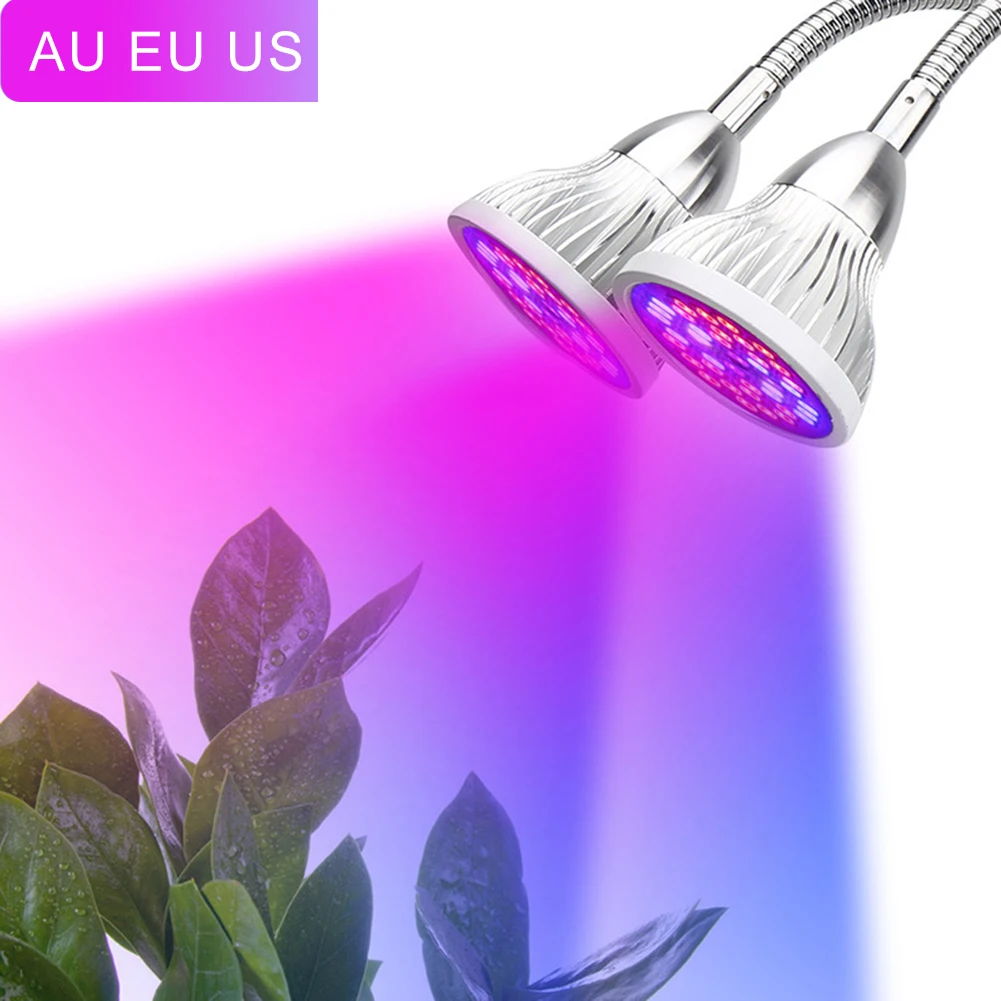Светодиодный светильник с двумя головками 60 Вт для выращивания растений