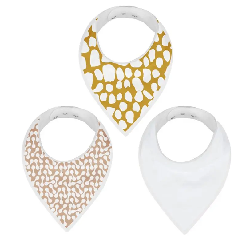 

3 Pack Baby Bibs Triangle Scarf Cotton Child Bandana Newborn Absorbent Cloth Bib 23GD