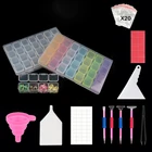 Набор инструментов для алмазной живописи 5D, 28 ячеек, пластиковый ящик для хранения и 40 штук, аксессуары для алмазной живописи