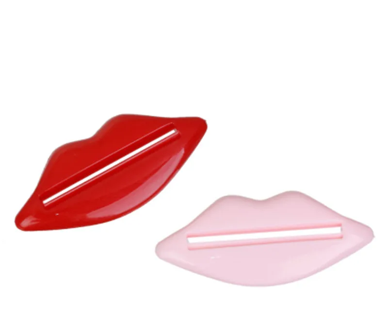 Горячие весело губы Пластик зуб дозатор пасты держатель прокатки устройство для