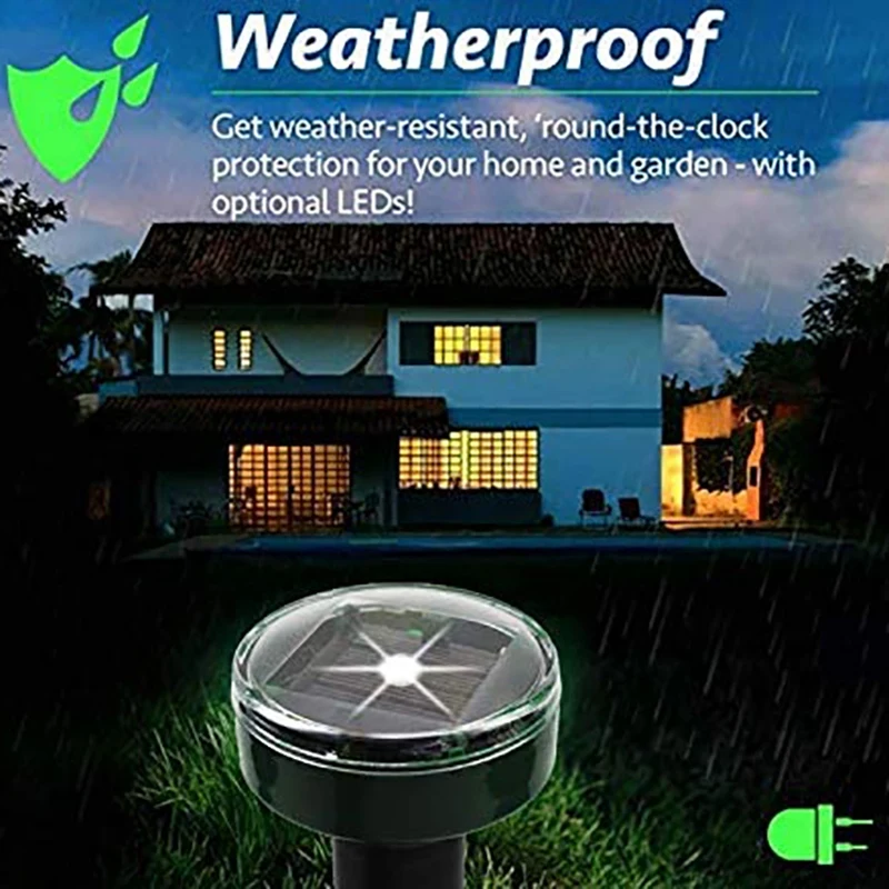 

LED Solar Powered Sonic Mole Repellent, 4 Pack, Ultrasonic Pest Repeller, Chaser For Outdoor Lawn Garden Yards
