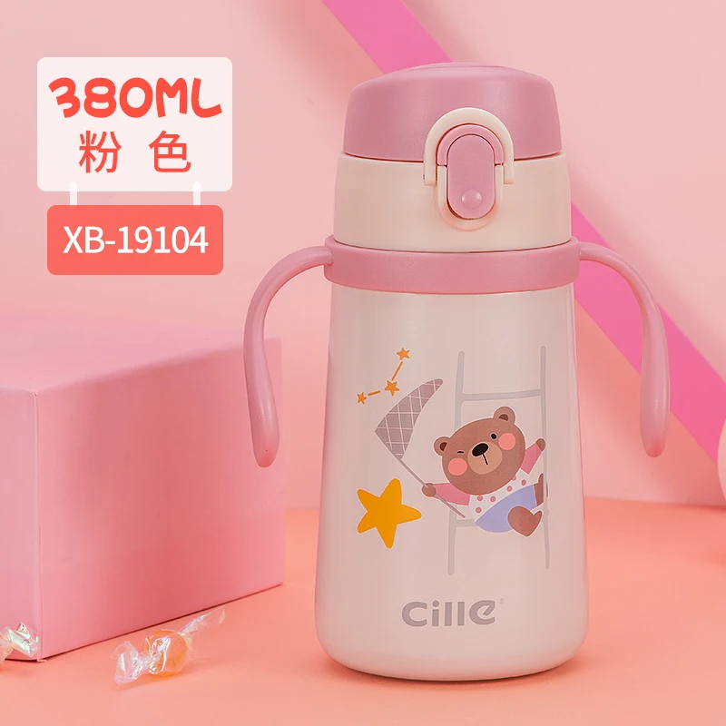 

500ml Thermos Cup Mug Cover Vacuum Flask Stainless Steel Children Mug Thermal Bottle Gourde Thermocup Chilly Bottle EE5BW
