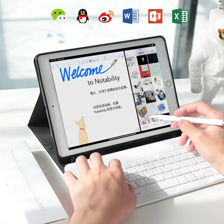 Беспроводной чехол клавиатура с Bluetooth Mini Marble PU для iPad Pro 2020 2019 2018 Air 4 3 2 1 5 9 7 10 11