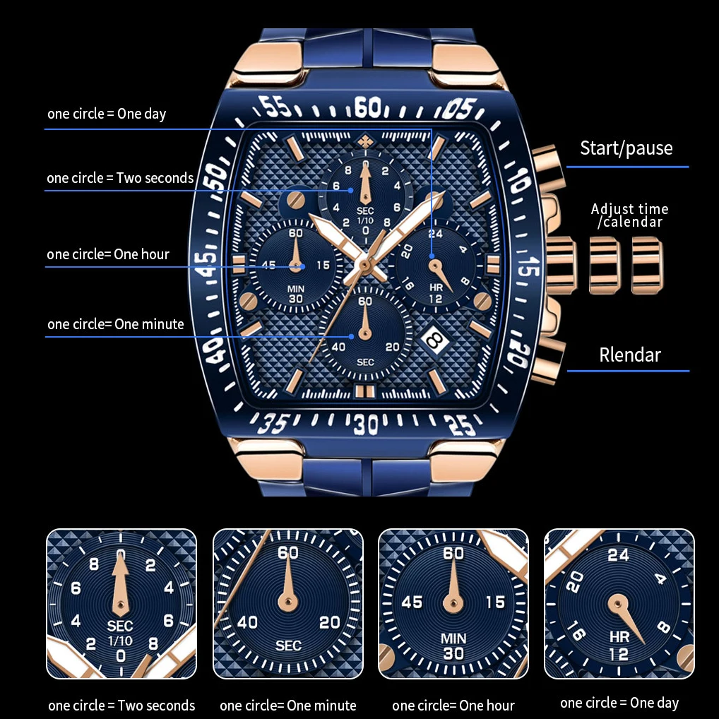 Часы WWOOR мужские с квадратным циферблатом модные спортивные Кварцевые