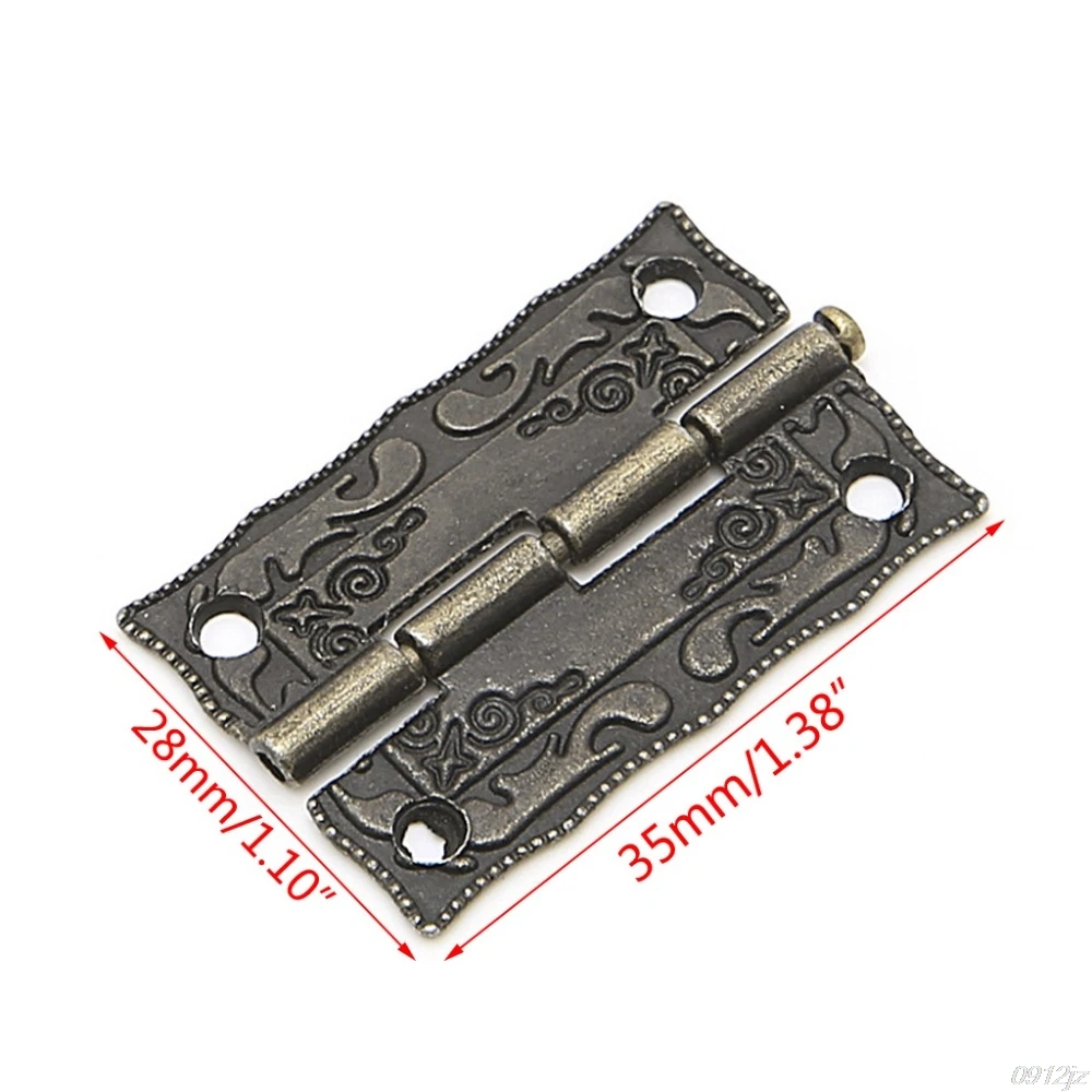2x Antique Bronze Cabinet Furniture Door Drawer Jewellery Box Hinges 35x28mm Hardware | Обустройство дома