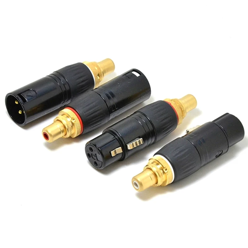 4 шт./компл. HIFI аудиоразъем RCA XLR штекер с позолоченным разъемом|Коннекторы и