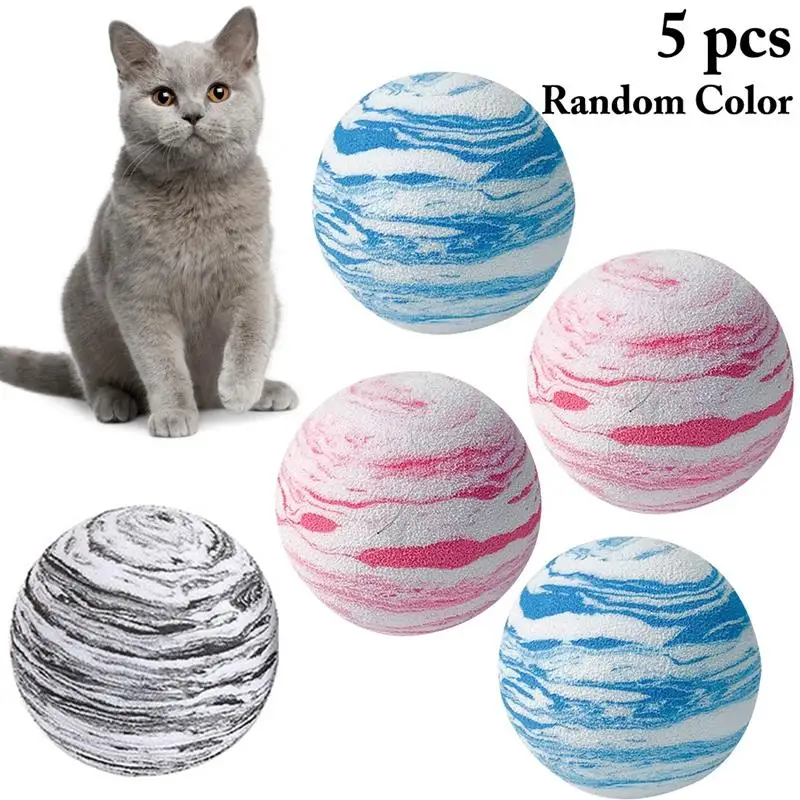 

Legendog 5Pcs/Set Cat Ball Toys Foam Ball Kitten Toys Cat Chase Interactive Toys Pet Supplies Random Color Cat Favors