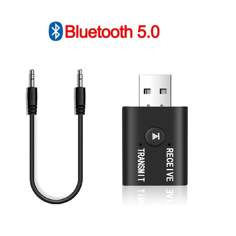 Mini Bluetooth V5.0+EDR Audio Receiver Transmitter Stereo AUX USB 3.5mm Jack For TV PC Car Kit Wireless Adapter | Электроника