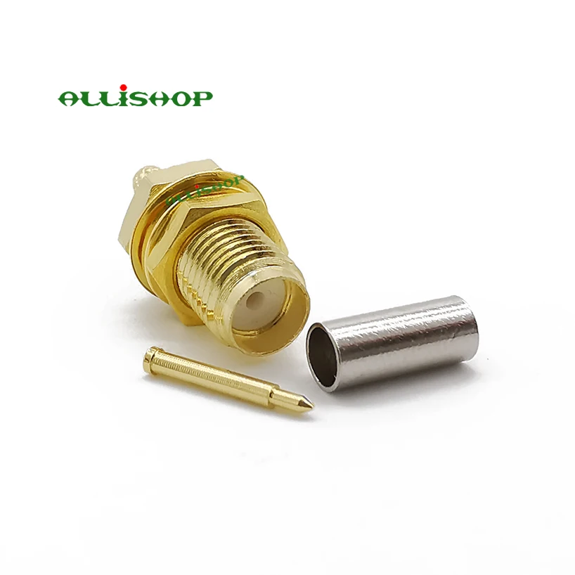 ALLiAHOP 10 шт. RP обратная SMA гнездо RF Coax разъем обжимной для RG316 RG174 LMR100 кабель прямой