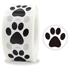 500 шт., наклейки с черной лапой, наклейки с изображением собаки, кошки, медведя, лапы, наклейки, детские игрушки, наклейки для наград, канцелярские товары для детей, подарки