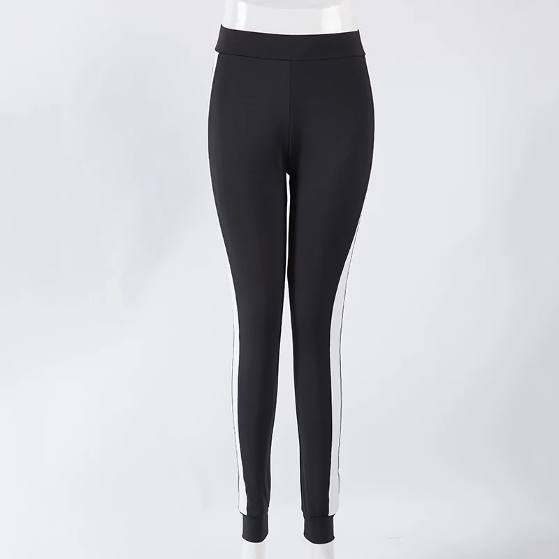 Женские облегающие леггинсы черные белые длинные брюки для тренировок | Женская