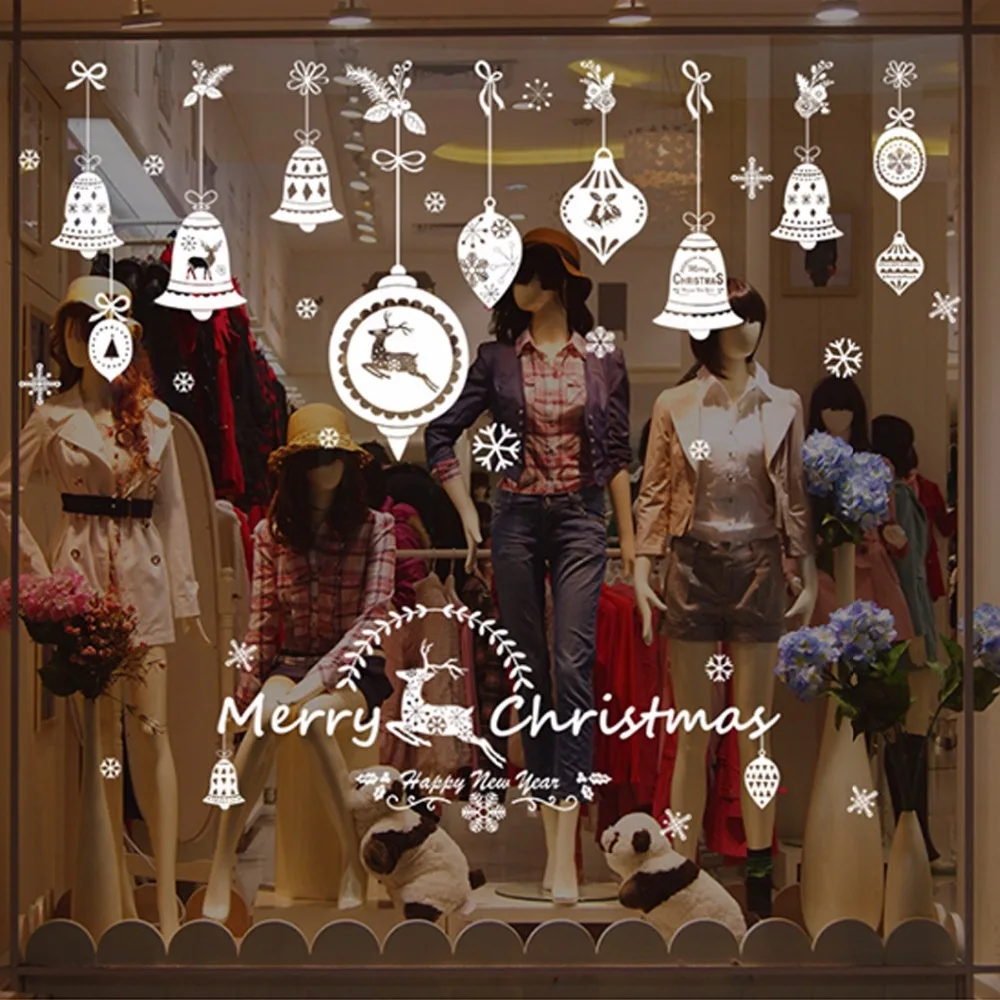 Рождественские настенные наклейки сделай сам на окна рождественское украшения