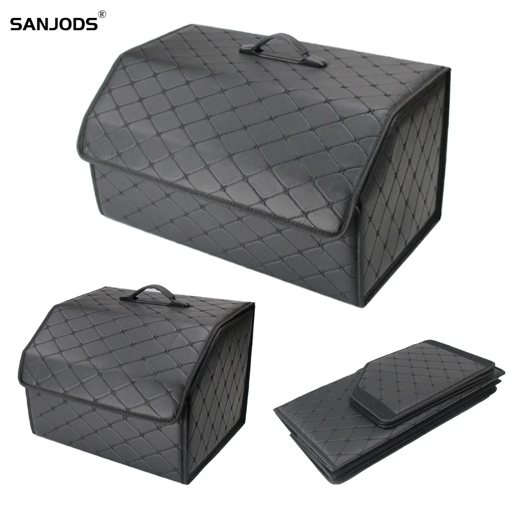 

SANJODS Car Trunk Storage Box Portable Folding Trunk Organizers Waterproof Automobile Stowing Tidying Box for Car Sedan SUV MPV