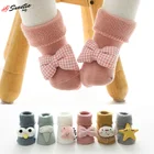 Осенне-зимние носки для маленьких девочек, носки для новорожденных с рисунками животных, детские носки для мальчиков, Нескользящие мягкие хлопковые носки, обувь