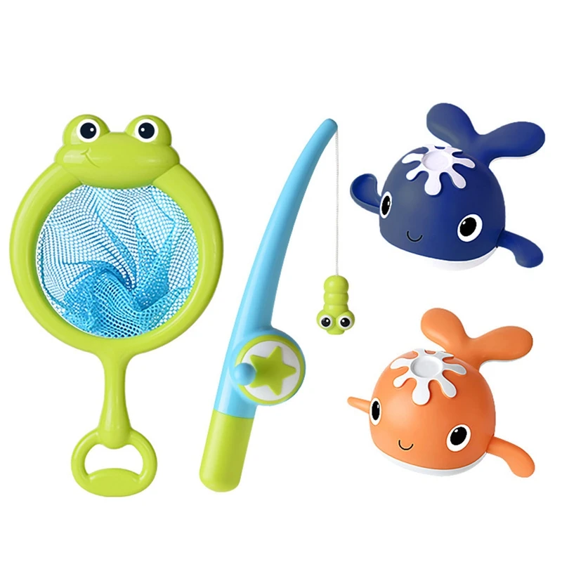 

Bath Toys Magnetic Fishing Games Wind-Up Swimming Whales Water Table Pool Bath Fun Time Bathtub Tub Toy for Toddler