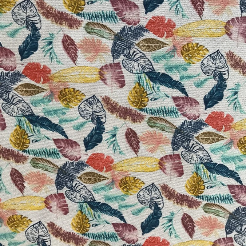 Винтажная ткань с бабочками напечатанная полиэфирная льняная для шитья подушки