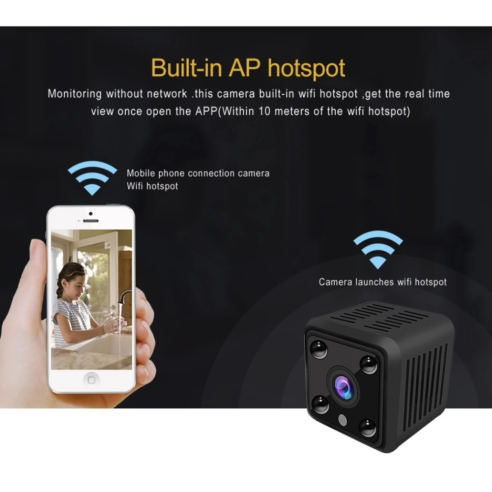 Rechargeable Mini Camera WiFi Wireless IP 1080P HD Home Security Camcorders Night Vision Motion Detection Tiny Nanny Cam | Электроника