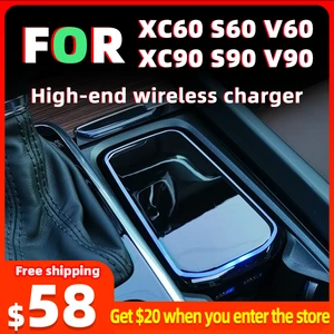 15w car QI wireless charger for Volvo XC90 S90 V90 XC60 V60 C60 2018 2019 2020 charging plate wireless phone charger accessories