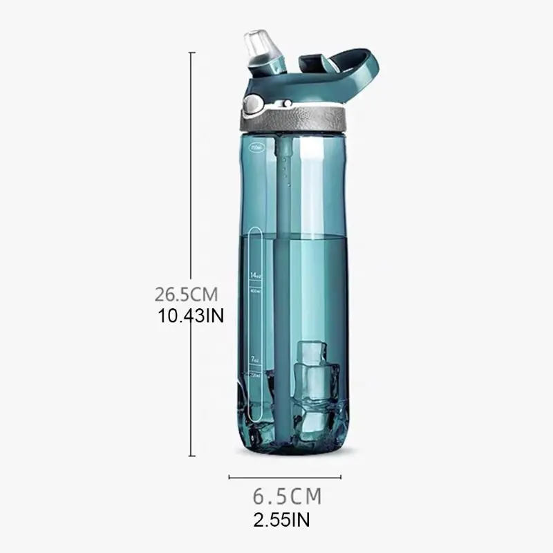 750 мл Спортивная портативная бутылка для воды с большой емкостью герметичная