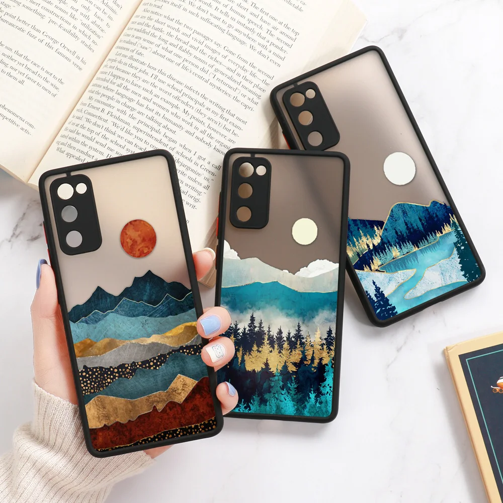 

S20 FE Case For Samsung S21 Case Lens Protection Cover S21 Ultra S10 S9 S8 Plus Funda Scape Cover M31 M11 Note 20 10 8 9 Silicon
