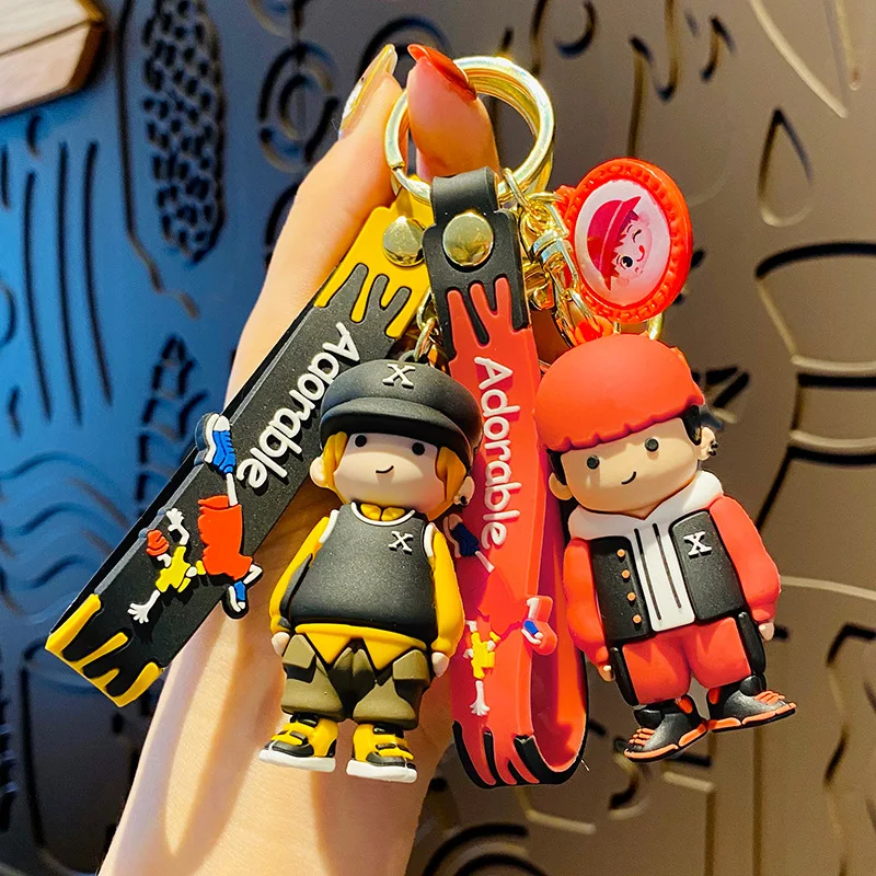 

Creative Trendy Cool Male Doll Keychain Fashion Men's Car Keyring Pendant Couple Bag Accessories Trend Cute Things
