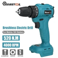 mustool 3 in 1 cordless electric impact drill 10mm 25 torque 2 gears brushless electric screwdriver for makita 18v battery