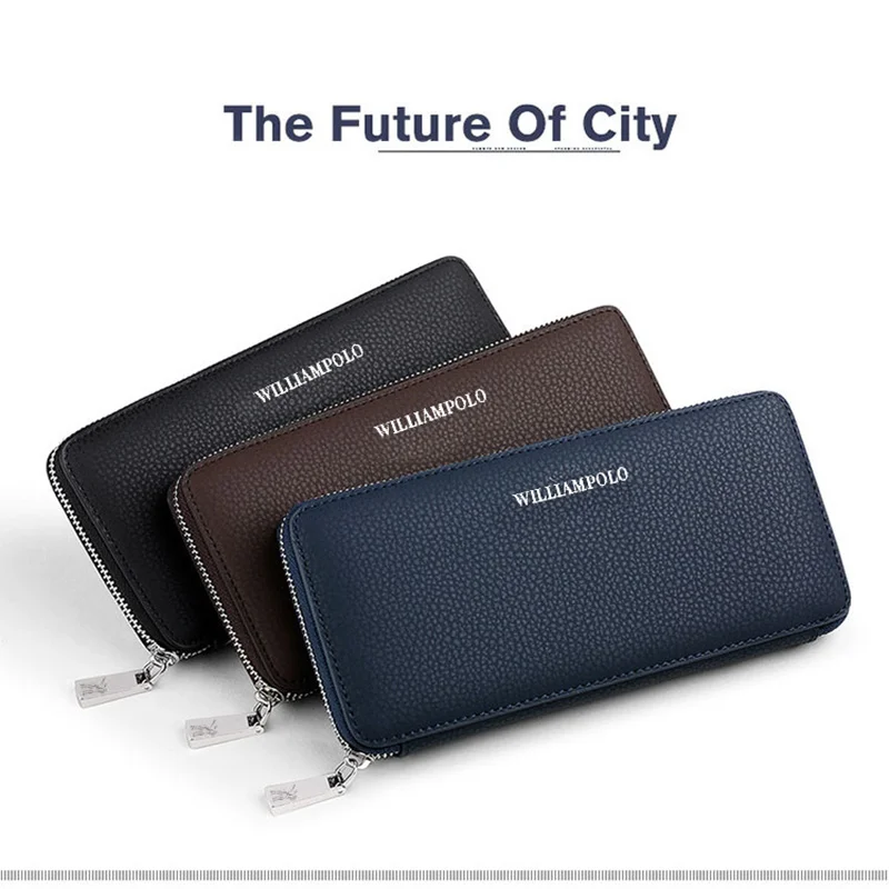 Высокого класса раскладный кожаный кошелек на молнии для мужчин 2019 новые модные