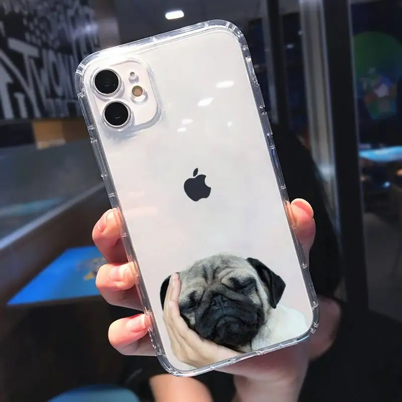 

Pug Dog French Bulldog Phone Case Transparent soft For iphone 5 5s 5c se 6 6s 7 8 11 12 plus mini x xs xr pro max