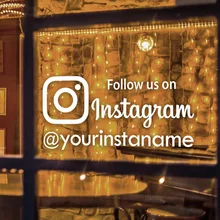 Следуйте за нами на Instagram наклейка, персонализированные Instagram виниловые наклейки, индивидуальные, для окон наклейка для магазина фрески Z349