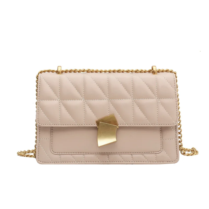 

Textured ladies design shoulder bag new style rhombus chain messenger bag multi-layer solid color female hand-held armpit bag