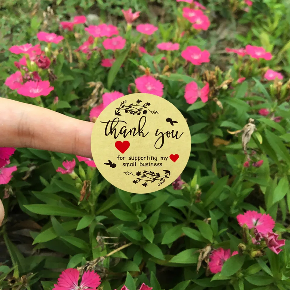 

2021 1.5 inch 500 pieces /roll, thank you personalized kraft paper label, baking gift card, party, wrapping sticker