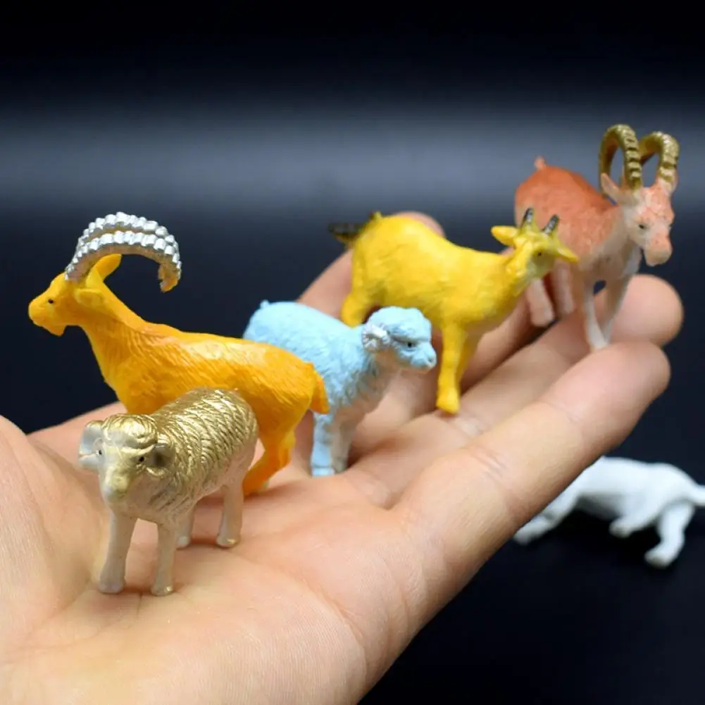 

8Pcs Kids Mini Simulation Goat Sheep Animal Model Toy Action Figure Home Decor