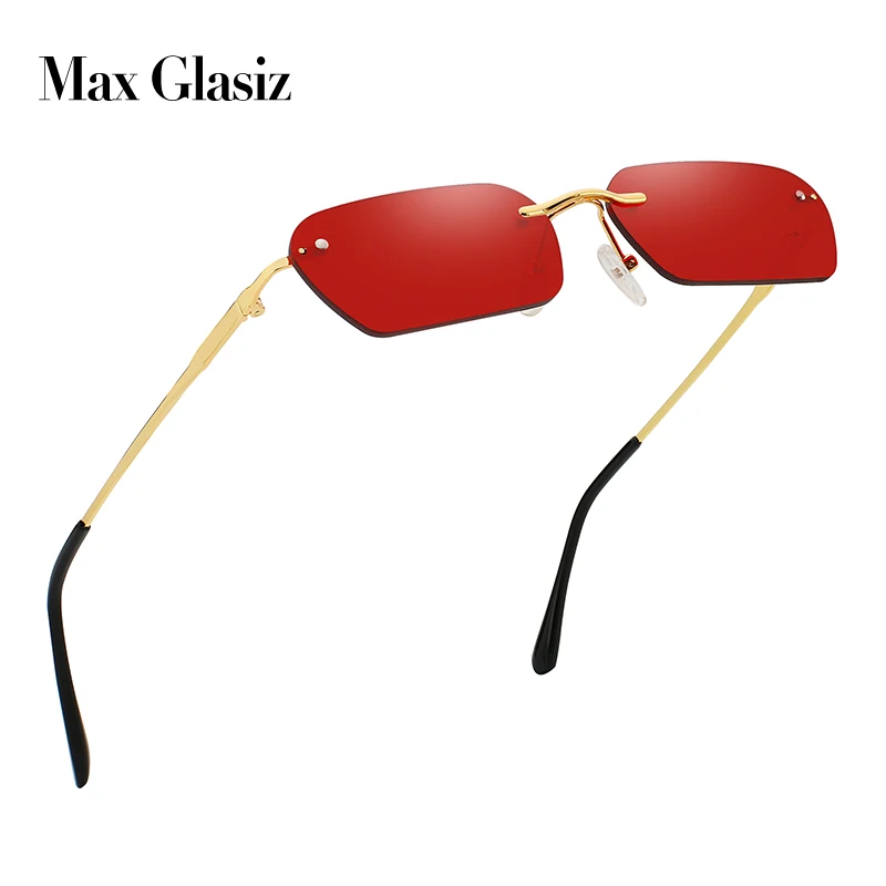 Max Glasiz Новое поступление квадратные модные солнцезащитные очки женские прямоугольные солнцезащитные очки без оправы женские очки gafas de sol