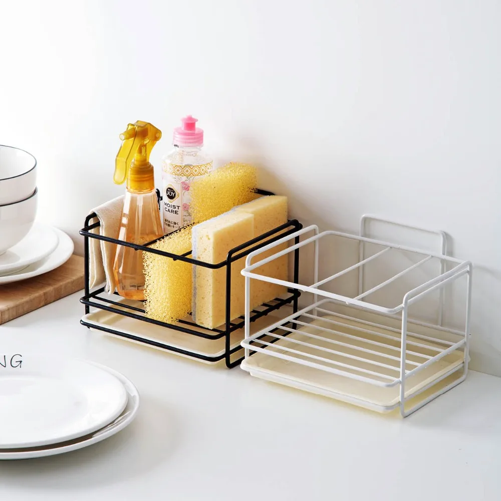 Sponge drain storage rack household sink kitchen spice countertop cleaning rag | Дом и сад